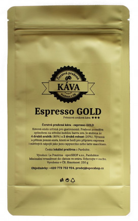 Čerstvá pražená káva - espresso GOLD 250 g